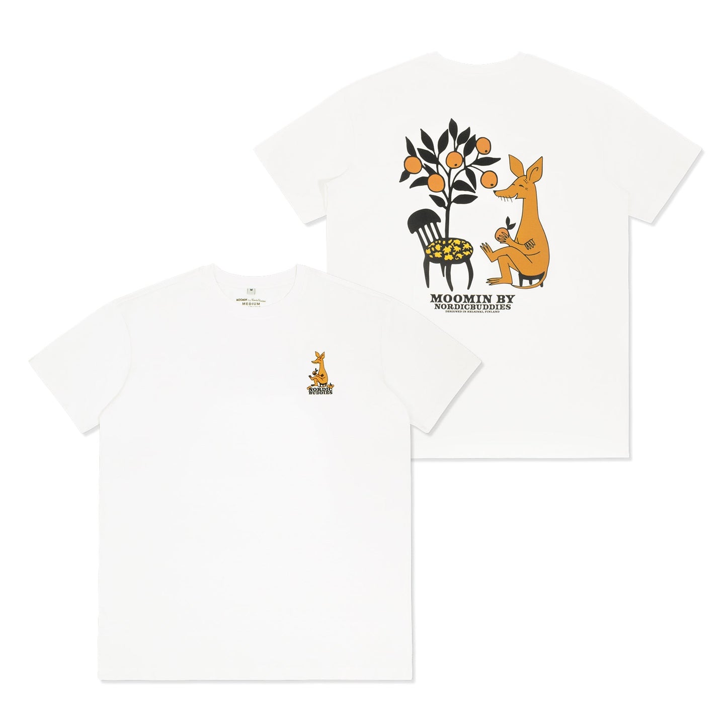 Balts Sniff dizaina T-krekls no Moomin kolekcijas