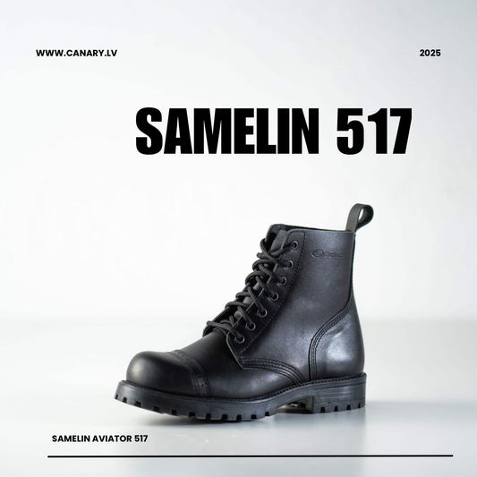 Samelin Aviator 517 Melni Zābaki Ādas