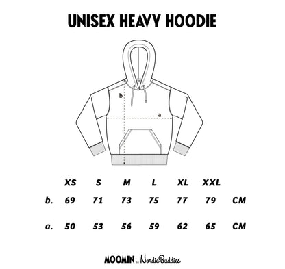 Moomin hoodie Izmēru tabula