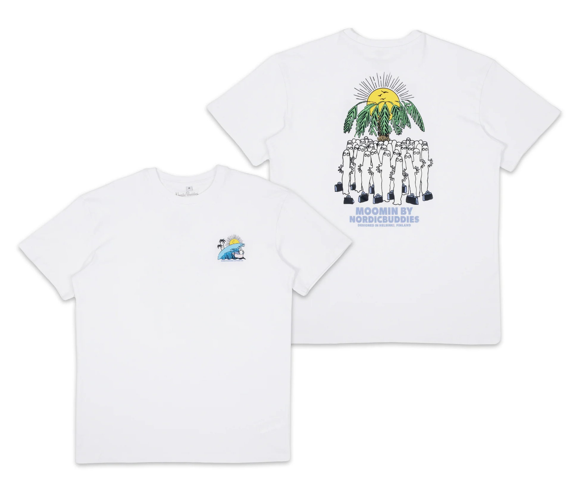 Muminu Surf Trip T-krekls Unisex - Balts